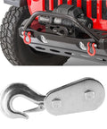 UTV Plow Pulley Kit With Winch Pulley And Hook For Plow 2 Ton Snatch Block Wire Rope Lifting Pulley With Hook For UTV ATV Quad Bike Motocross Snow Plow Accessory, metal hook close-up