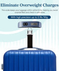Digital Luggage Scale for Travel Essentials, Hanging Baggage Scale With Temperature Sensor, 110 Pound Capacity, Battery Included on suitcase