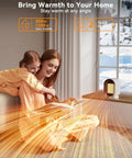Mother and child with Go To Portable Corded PTC Ceramic Space Heater For Indoor Use With Quiet Desk Heating by window