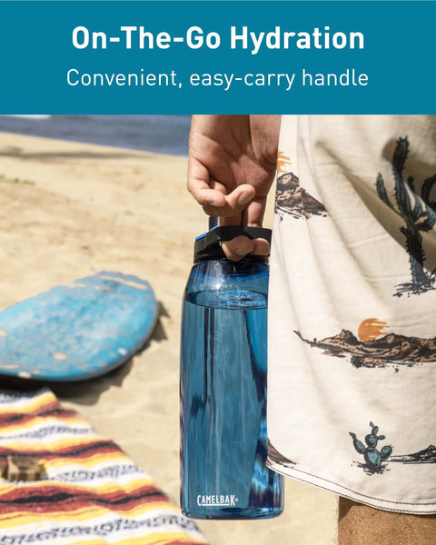 Person holding Chute Mag Water Bottle With Magnetic Cap And Leak Resistant Design For Easy One Hand Sips On The Go Ultra Lightweight Tritan Build