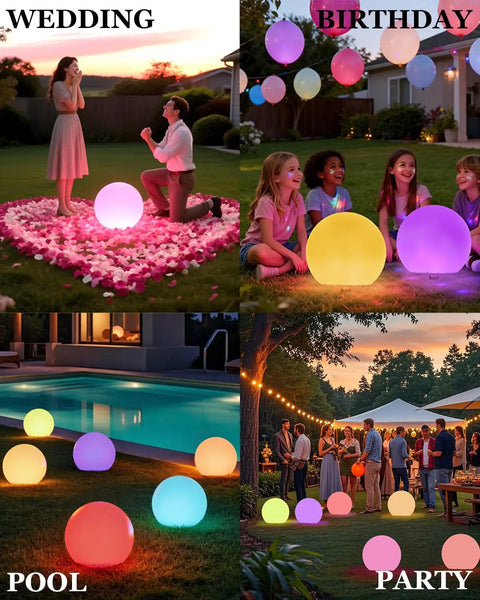 Solar Ball Light 12 Inch LED Outdoor Table Lamp 16 RGB Colors Dimmable Globe Light With Remote Decor used in various events.