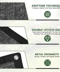 Knitted Heavy Duty Shade Cloth 6.5 By 10 Ft 55 Percent Sun Shade Net With Grommets Blocks 60 To 70 Percent Light UV Resistant HDPE