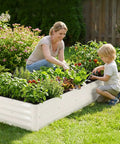 Galvanized Raised Garden Bed Kit 8x2x1 Ft, 1 Pack, LeakProof Planter Box with veggies, herbs, and flowers in use outdoors