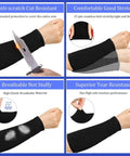 Three Pairs Of Heavy Duty Arm Protectors For Thin Skin And Bruising Cut Resistant Forearm Sleeves Level Five Burn Protection display