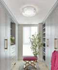 Flush Mount Crystal Ceiling Light With K9 Crystals, Modern Round LED Fixture In 4000K Daylight, 8 Inch in elegant closet space