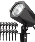 Low Voltage Landscape Light LED 5W Outdoor Spotlight For Yard And Patio IP65 Waterproof 800 Lumens 3500K Warm White With Spike Stand
