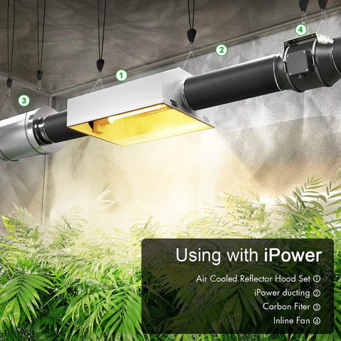 Flexible 4 Inch Aluminum Ducting 8 Feet Long With Four Layer Protection Dryer Vent Hose for HVAC in grow tent setup.