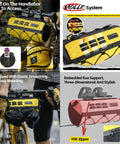 2.8L Waterproof Front Tube Bag for road gravel and mountain bikes mounted on handlebars with MOLLE system and EVA frame
