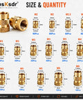 Heat Set Threaded Inserts Kit With Knurled Brass Inserts Sizes M2 And M25 And M3 And M4 And M5 And M6 For 3D Printing And DIY Projects