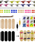 Dope Wooden Fingerboard Deck Kit With Pro Foam Tape And Multicolor Wheels. 5 wooden decks, brackets, wheels, and tools.