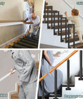Upgraded Adjustable Iron Railing Kit For Serious Home Security Slick Design With No Sweat Installation Rock Solid Guardrail for diverse users on stairs.