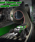 All Terrain Remote Control Off Road Truck For Kids 1 To 20 Scale showcasing climbing and jumping abilities on loop track