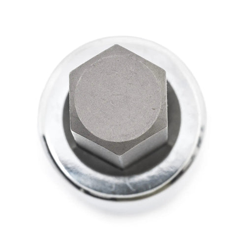 Close-up of a hex socket from 7 Piece 1/2-Inch Drive SAE Hex Bit Socket Set With Heavy-Duty Heat-Treated Bases for home mechanics
