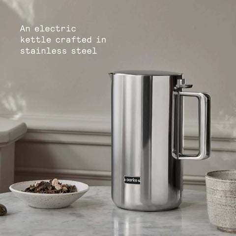 Stainless Steel Electric Kettle With Precision Temperature Control From 104 To 212 F 1200 Milliliters Capacity Double Wall Design Dry Boil Protection Non Drip Spout Heat Safe Handle LED Cool Down Indicator Perfect For Coffee And Tea Lovers on marble countertop