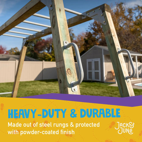 DIY Monkey Bars Kit 12 Pack Heavy Duty Outdoor Playset For Kids With UV Resistant Material And Powder Coated Finish 21 Inch Length Easy Backyard Setup Built Tough For Nonstop Outdoor Fun