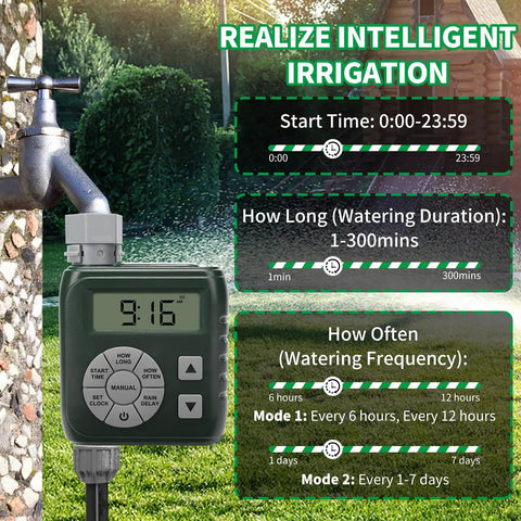 Programmable Sprinkler Timer For Garden Hose With Solar And Battery Power LeakProof Irrigation Controller on faucet