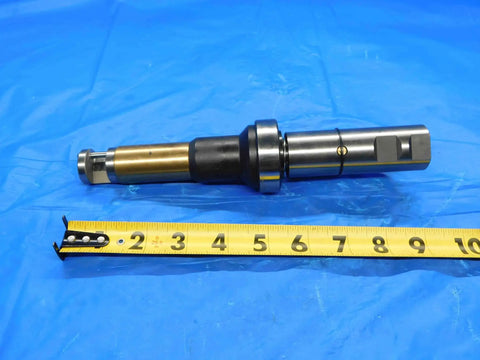 Heavy Duty Adjustable Boring Bar And Precision Deburring Tool For Metal Lathe Operations With Spare Mounting Hardware Pro Top Shelf Workshop Essentials on blue background with measuring tape.