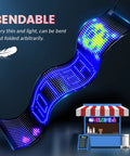 Scrolling Bright Advertising LED Sign With Flexible USB 5V Power Bluetooth App Control showcasing bendable design and animation patterns