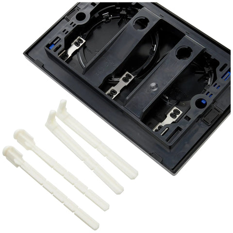 Sigma20 Dual Flush Actuator Plate Black Polished Chrome For Concealed Toilet Tanks With Light Touch Hydraulically Assisted Flush 1.6 0.8 GPF Durable Plastic and Metal Construction