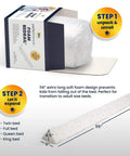 Extra Long Foam Bed Rail For Toddlers And Kids, Water Resistant, Non Slip Guard With Machine Washable Cover, 1 Pack, White