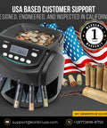 Professional Coin Counter And Sorter With Wrapper Rollers 300 Coins Per Minute LED Display Batch Feature USD Change Counter