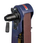 Close-up of Benchtop Combo Belt And Disc Sander With 2 Inch X 42 Inch Belt And 6 Inch Disc showcasing the sanding belt and control handle.