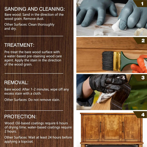 Top Shelf Gel Wood Stain For Furniture And Outdoor Projects Fast Drying Natural Matte Finish application process on wood surfaces.