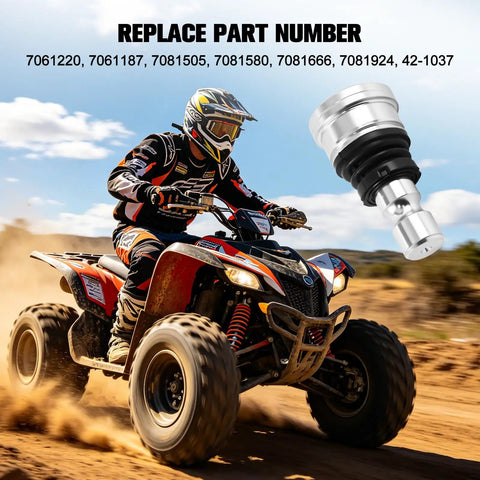 Upper And Lower Front Ball Joint Kit For Polaris RZR 570 800 900 All Models Ranger Sportsman Scrambler Replace 42 1037 7061187 7081505 7081580 7081666 7081924 Beefed Up Heavy Duty UTV Suspension Joint on Polaris ATV
