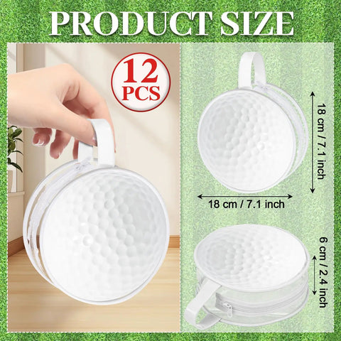 Set Of 12 Dope Golf Themed Cosmetic Bags For Coaches And Players Round Clear PVC Zipper Pouches Travel Toiletry Organizers