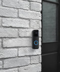 Back Plate Replacement For Video Doorbell Gen 1 With Hooks, Durable Black Plastic Cover on brick wall, easy install