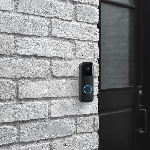 Back Plate Replacement For Video Doorbell Gen 1 With Hooks, Durable Black Plastic Cover on brick wall, easy install