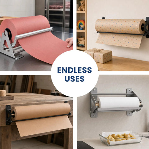 Flawless One Hand Paper Roll Dispenser And Cutter Lets You Slice Kraft Freezer Butcher Paper Up To 1000 Feet Effortlessly Wall Mount Or Desk Stand Built Like A Legit Tank