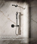 Statement VES Single-Function Handshower Matte Black 1.5 GPM Water-Saving Shower Head with Wide Coverage Spray in marble shower