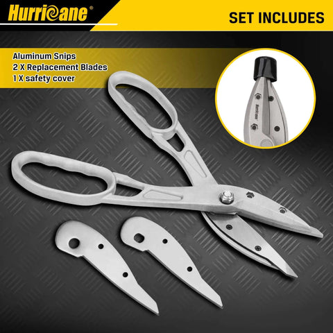 Lightweight Aluminum Tin Snips With Replaceable Blades for HVAC Sheet Metal and Vinyl Siding