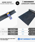 Comparison of Home Depot Vigoro brand vs. Sandbaggy Extra Wide 10 Foot By 200 Foot Landscape Fabric Roll For Weed Barrier