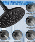 Matte Black Shower Faucet Set With 5-Setting Shower Head And Single-Handle Tub Shower Trim Kit Includes Spout And Valve Easy Install
