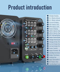 Variable DC Power Supply 0 To 32V 0 To 10A Switching Bench Power Supply With 20W USB C Quick Charge And USB A Coarse And Fine Encoder Knobs Output On Off Switch Four Digit LED Display SPS 3010V front view with LED indicators.