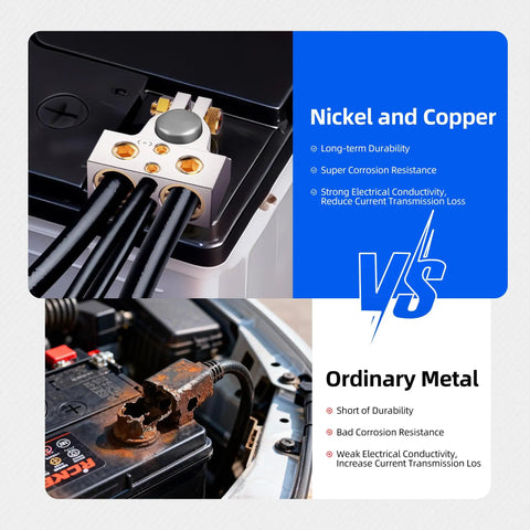 All-In-One Battery Terminal Hub For 12V Accessories With 0/2/4/6/8/10 AWG Capability, zinc alloy battery post connectors