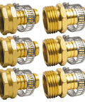 5/8 Inch Aluminum Garden Hose Repair Kit with Female and Male Connectors and Stainless Steel Clamps, 3 Pack