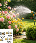 Heavy Duty 3-Pack Garden Hose Repair Kit With Rust Proof Aluminum And Zinc Alloy End Mender For Quick Leak Fixes Fit 5/8 Or 3/4 Hoses Male Female Connector Clamps No More Wasting Money On New Hoses. Garden hose mender kit with spray nozzle and repair fittings for 5/8 or 3/4 inch hoses