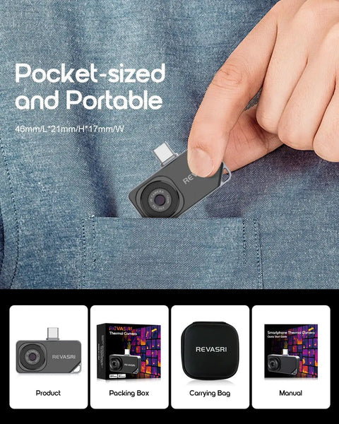 Thermal Imaging Camera For iPhone And Android With 512x384 IR Resolution And USB C, handheld and pocket-sized.