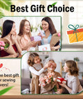 Group of women exchanging gifts with flowers; suggests Upgraded Embroidery Stitch Book Kit With 106 Patterns as a perfect gift.