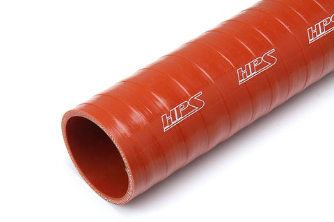 HPS silicone hose, 7/8 in ID, 12 in long, orange, 4-ply reinforced.