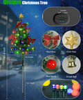 Solar Garden Lights 3-Pack Decorative Flower and Christmas Tree Stakes Waterproof Outdoor Yard Decor showing unique Christmas tree with LED lights and red bows.