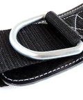 Close-up of Grip Tight Adjustable Ankle Cuff and Glute Kickback Strap for Cable Machines with dual metal ring.