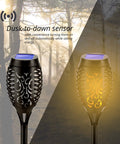 Outdoor Solar Flickering Torch Lights 8 Pack Waterproof Patio Tiki Lamps With 12 LED Flame Beams For Pathways Gardens