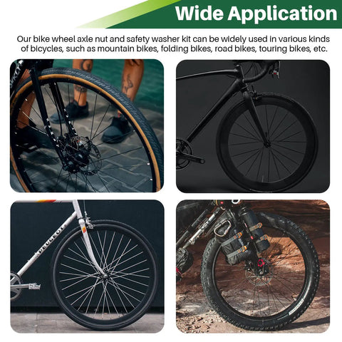 60 Pcs Bicycle Wheel Axle Nut And Safety Washer Kit For Mountain, Road, Folding Bikes - Wide Application Example