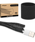 10ft Braided Cable Sleeve for DIY Cable Management One Quarter Inch Diameter Split Self Wrapping Wire Loom in black