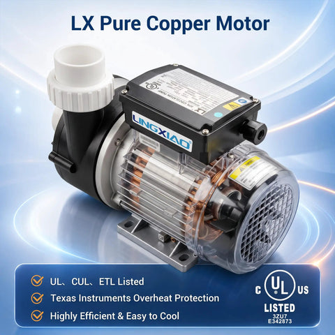 Top Rated Hot Tub Circulation Pump Runs Like A Champ With Smooth Sixty Three Gpm Flow And Solid 230V Power For Dependable Spa Maintenance Straight Up Upgrade For Any Backyard Setup Now, featuring LX pure copper motor and compact design.