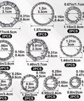 Diagram of 20 Pcs Bike Bearing Set For BMX And Road Rides with assorted ball bearings, showcasing 10 sizes and measurements.